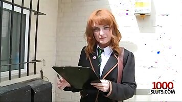 Redhead gets her Ass Destroyed