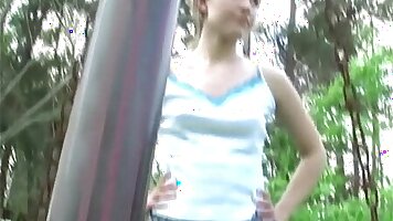 Dagfs - Little Pussy Plays In The Park And Flashes Her Body
